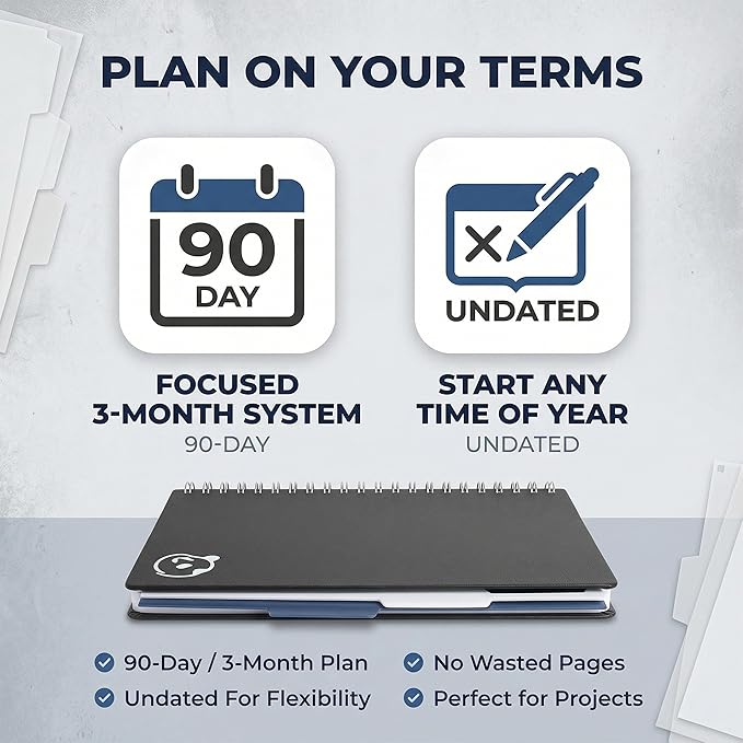 Panda Planner 2026 Undated Daily Planner 5.75" x 8.25", Gray