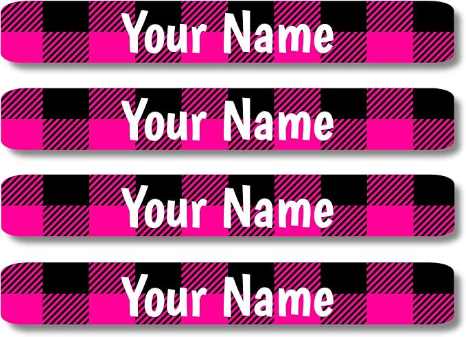 Lovable Labels Personalized Labels for Kids (120 Labels) - Waterproof Dishwasher Safe Peel and Stick Labels are Great for School Supplies Daycare Camp Bottles (Lumber Jill)