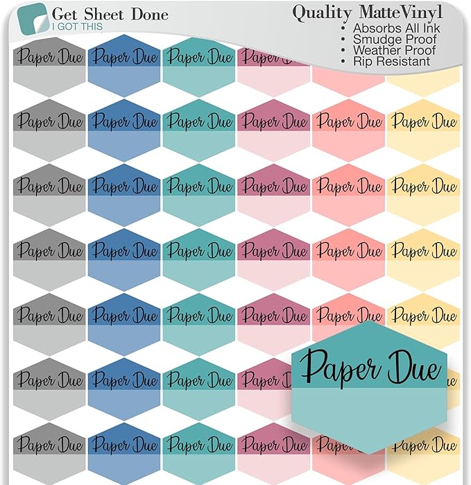 Student Planner Stickers – 48 Matte Vinyl Decals (½ Inch) – Academic Labels for School, College, or Teachers – Functional Organization for Study, Bujo, and Journaling (3 Sheets)