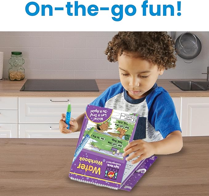 hand2mind Bob Books Water Workbook- Sight Words Kindergarten 3, Water Reveal Coloring Book for Toddlers, Mess Free Painting, Learn to Read, Quiet Time Activities for Kids 3-5, Kids Travel Must Haves