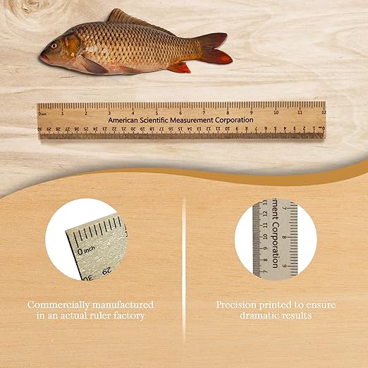 Trick Ruler, 2-Piece Novelty Rulers, Size Enhancement Prank, 33% Bigger, Wooden, 9 inches