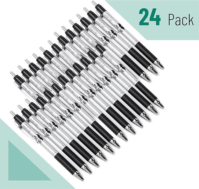 Mr. Pen- Retractable Bible Journaling Pens, 24 Pack, Black Ink, 0.7 mm Fine Tip, Smooth Writing Pen, No Smear, Comfortable Grip, Ideal for Bible Journaling, Note-Taking, Writing & Daily Use
