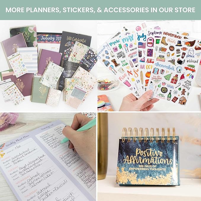 bloom daily planners 2026 Pocket Planner - 4” x 6” - (January 2026 - December 2026) - MINI Weekly/Monthly Agenda Organizer & Calendar Book - Checkered