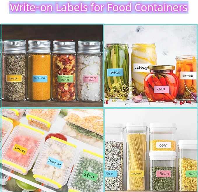 Assorted Colors Waterproof Removable Labels - 310PCS with Pen Adhesive Name Label Stickers for Water Bottles,Baby Daycare,Kids School Supplies,Home Office Organization