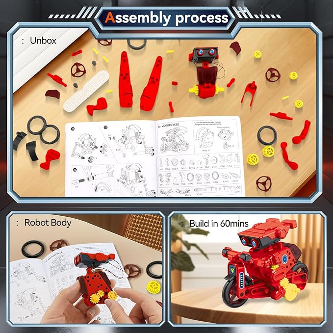 Jiakora STEM 12-in-1 Education Robots Toys for Boys Age 8-12, DIY Educational Toy Science Kits for Kids, Building Experiment Robotics Set Birthday Gifts for 8 9 10 11 12 Years Old Boys Girls Teens