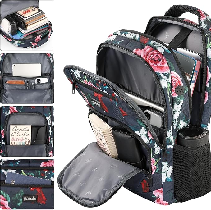 Paude Backpack for Women and Teen Girls,College Backpack Travel Laptop Bookbag for City Trip Office