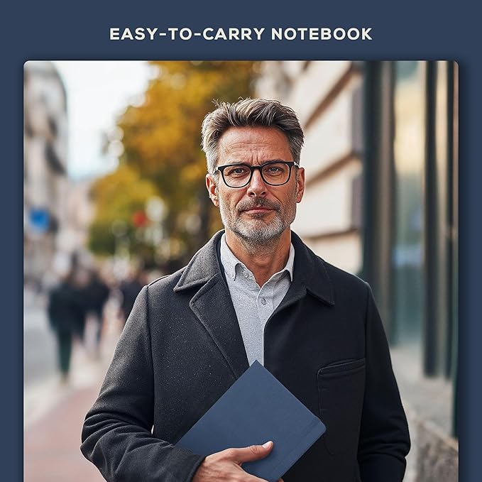 BEECHMORE BOOKS A5 Dotted Journal – 160gsm Thick Paper No-Bleed Bullet Notebook – Hardcover Dot Grid Logbook with Presentation Gift Box – Vegan Leather Sketchbook for Artists & Professionals