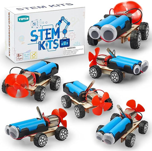STEM Science Kits for Kids Age 8-12, 6 Set Wind-Powered Cars Science Experiments 8-10 9-12, Wood Building Crafts Kit for Boys Girls, School Classroom STEM Projects Toys Gifts for 8 9 10 12 13 Year Old