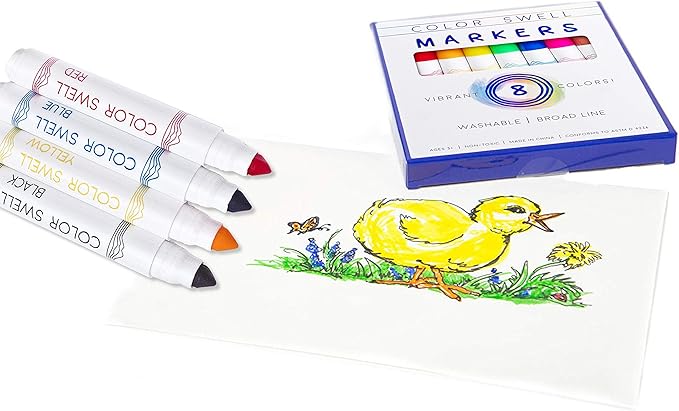 Color Swell Washable Markers Bulk Pack, 8 Vibrant Colors, Broad Line, Non-Toxic, 40 Sets (320 Total Markers), Ages 3+