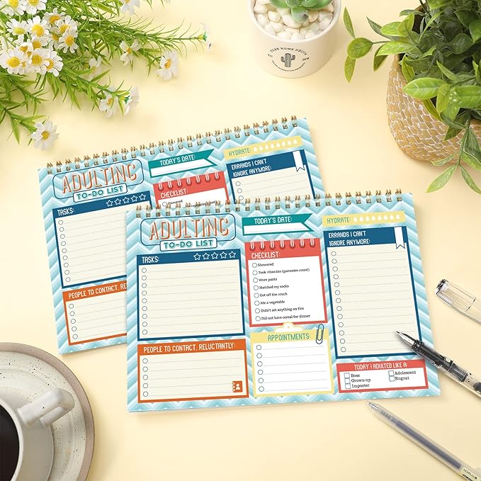 Glenmal 6 Pack to Do List Notepad Undated to Do List Notebook Daily Planner Notepad 180 Sheets for Adult Student Office School Home Supplies 7.8 x 5.2 Inch(Lively,Lively Color)
