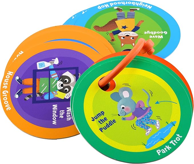 MOLLYBEE KIDS Preschool Dance Party Cards Everyday Moves, Gifts for Ages 3+, Toddler Travel Game and Activity