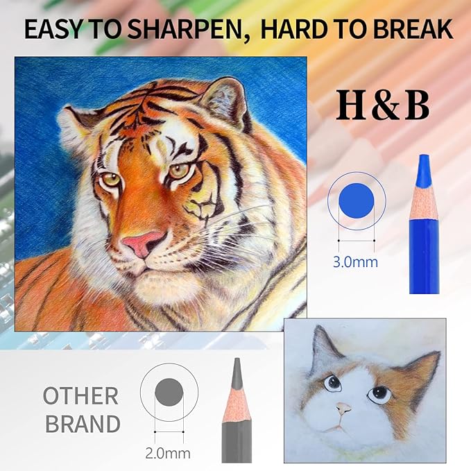 H & B 72 Colored Soft-core Coloring Pencils Set, Carry a Portable Storage Drawing Bag, Coloring and Art Supplies Gift for Artists Adult Children Beginners