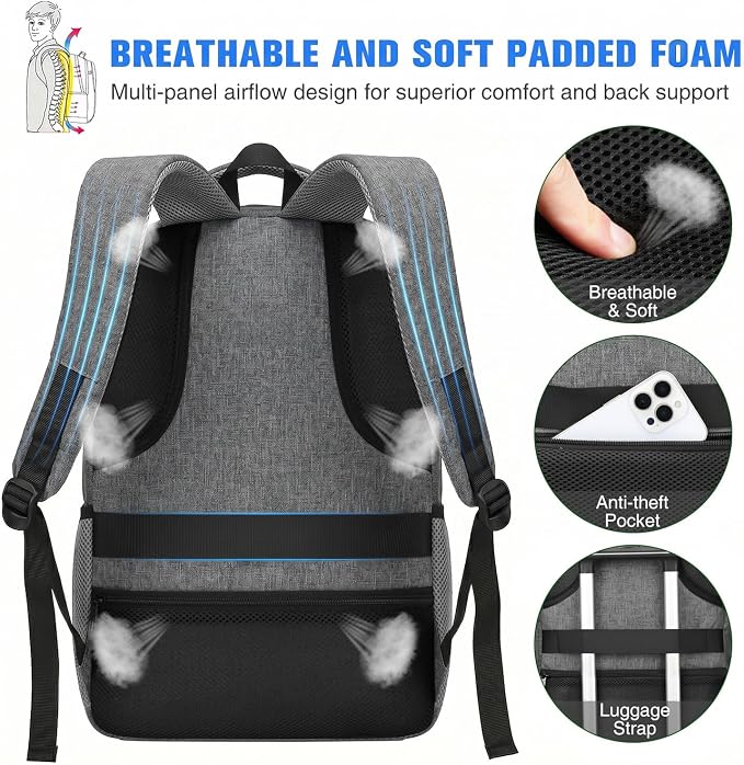 Paude Laptop Backpack,17.3 Inch School Backpack for Teens Adults Men,Laptop Backpack for High School College Students,Waterproof