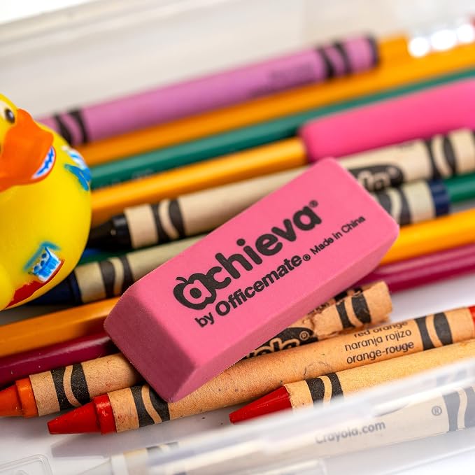 Achieva 36-Pack Pink Erasers - Premium Quality, Smudge-Proof, Durable - Ideal for Students, Artists, and Office Workers - Non-Toxic, Latex-Free Rubber Compound
