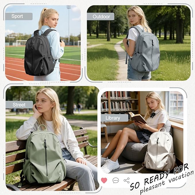 weradar School Backpack For Women Men,Waterproof College Backpack,High School Bookbag,Lightweight Casual Daypack Travel Backpack,Carry On Bag for Office/Teacher/Work(Grayish Blue)