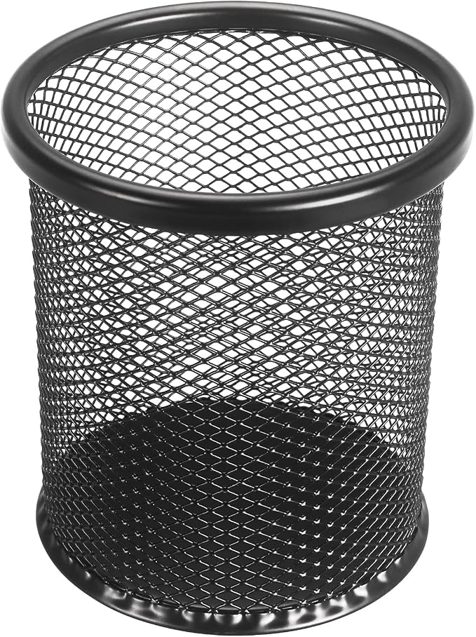 Tamaki Pen Holder Cup for Desk, Wire Mesh Pencil Cup Holder, Black | Pen Cup for Desk Office Pen Organizer