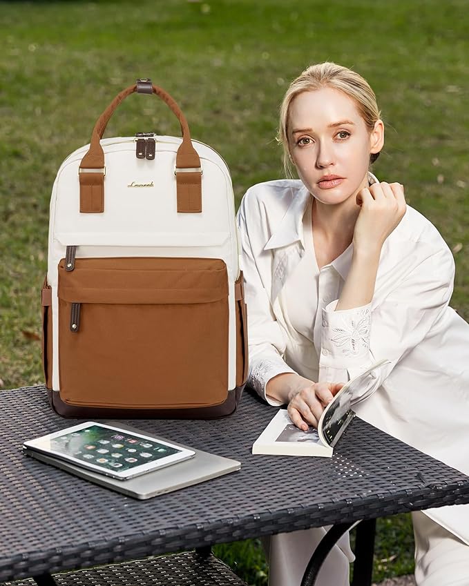 LOVEVOOK Travel Laptop Backpack Women, 15.6 Inch Anti-theft Laptop Bag with USB Port, Fashion Waterproof Computer Backpacks Teacher Nurse Backpack Purse for College Work