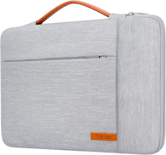 Lacdo 360° Protective Laptop Sleeve Case for 15 inch New MacBook Air M5/A3448 (2026), M4 A3241 2025, M3 A3114, M2 A2941 2024-2023, 15 inch MacBook Pro A1990 A1707, Computer Bag, Water-Resistant, Gray