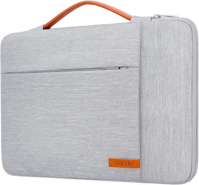 Lacdo 360° Protective 14 Inch Laptop Sleeve Case for HP Lenovo Dell ASUS Acer Chromebook 14 / HP Stream 14 / Dell Inspiron 14 / Lenovo IdeaPad 14 / Acer Spin 3 / ASUS ZenBook 14 Computer Bag, Gray