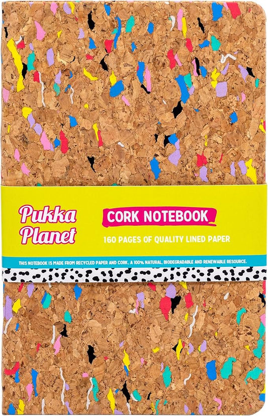 Pukka Pad, Pukka Planet Cork A5 Soft Cover Journal – Casebound Cork Cover Notebook with 160 Pages, 80 Sheets of Recycled FSC Certified 80GSM, 8mm Lined Paper for Home, School & Office, 8.5 x 5.3in