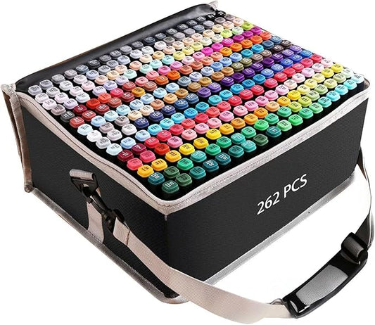 ZECHOMA 262 Colors Alcohol Markers Artist Drawing Art Dual Tip Markers Perfect for Kids Boys Girls Students Adult