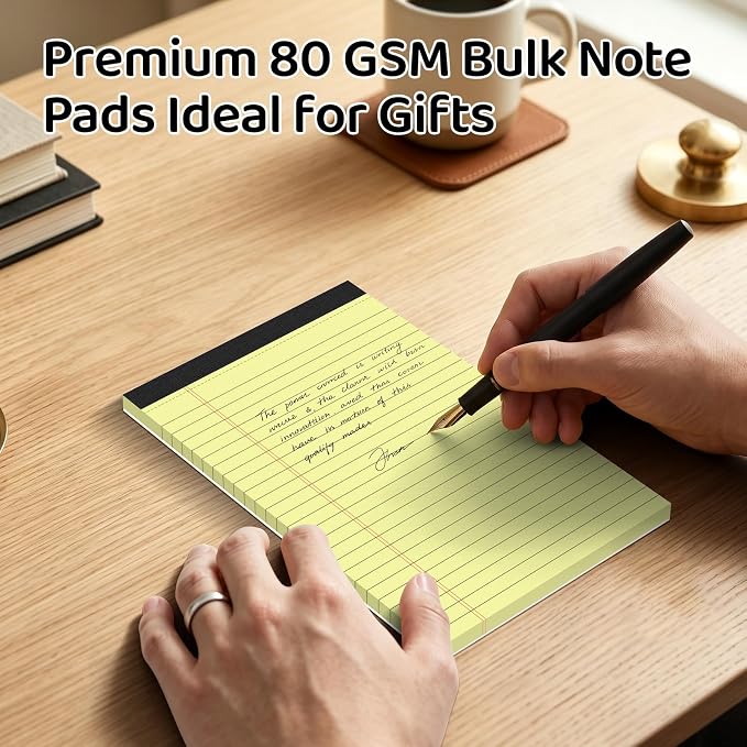 5x8 Lined Notepads 36-Pack - White Ruled Memo Pads with Firm Backing for Daily Lists, School Notes & Office Reminders | Smooth No-Bleed Paper for Students, Teachers & Professionals
