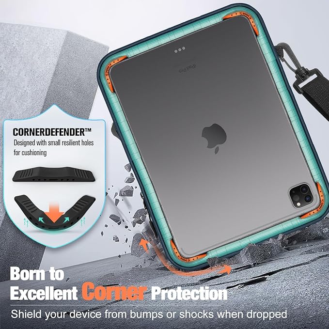 MoKo 9-11 Inch 360° Protective Tablet Sleeve Bag with Earphone Hole & Multi-Pockets, Fits New 11-inch iPad Air M4 2026 & iPadPro 11 M5,iPad A16,iPad10/5/4. 10.9,iPad9/8. 10.2,Tab S8/S9 11, Indigo