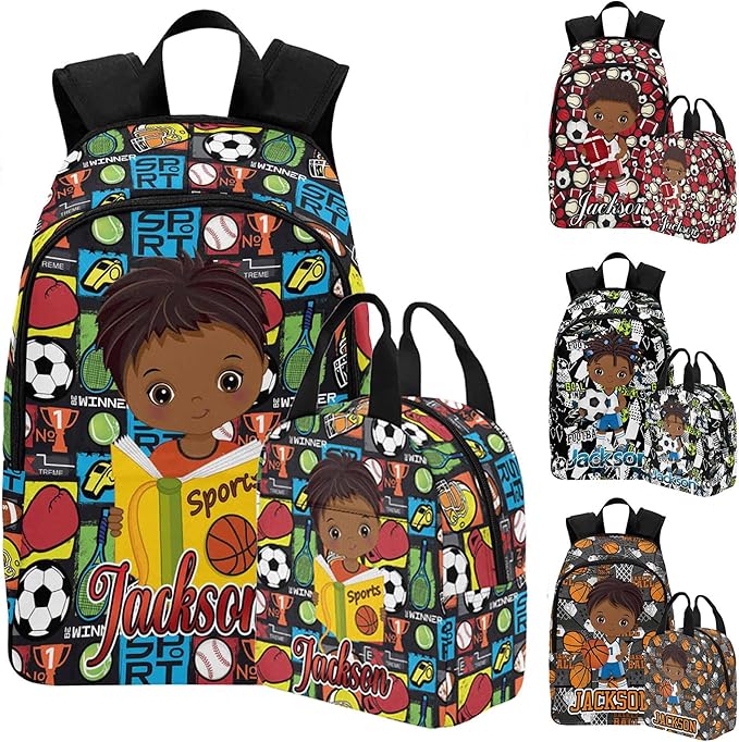 M YESCUSTOM Custom School Backpack for Boys, Personalized Name Boys Bookbag Elementary Sport School Bags Travel Laptop Back Pack Casual Daypacks