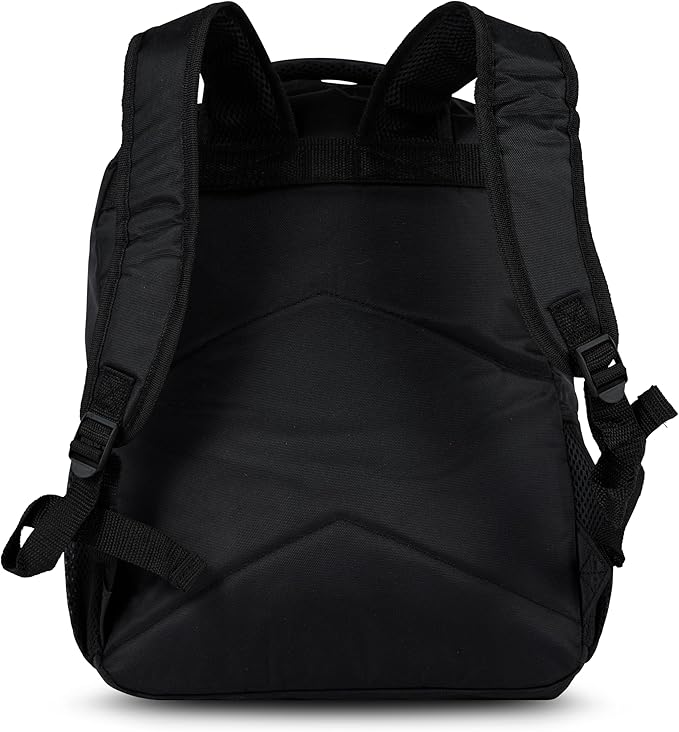 Fortnite Backpack for Kids & Adults, 16” Bookbag with Fortnite Rubber Molded Flame Logo 3D Patch & Rubber Logo Dangle, Black