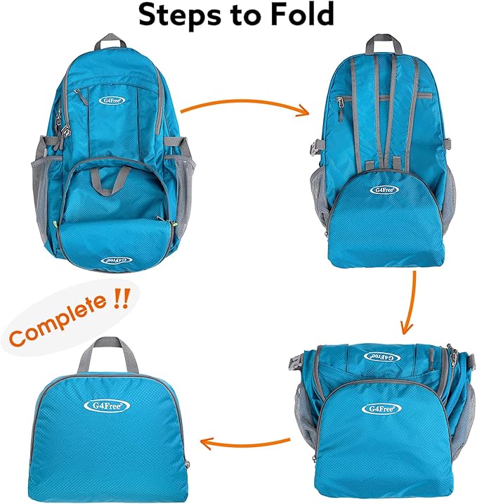 G4Free Lightweight Packable Hiking Backpack, Waterproof Travel Daypack