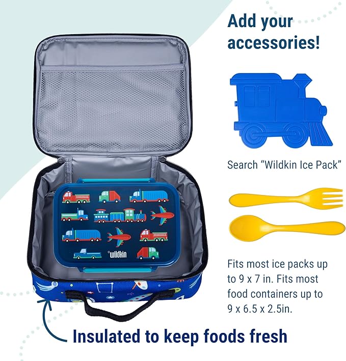 Wildkin Kids Insulated Lunch Box, Keeps Food Hot or Cold, BPA-Free with Mesh Pockets & Easy-Clean Lining – Ideal for School, Travel & Daycare – Out of this World