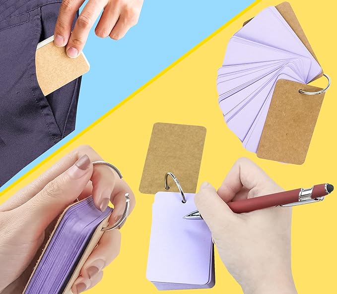 400 Pcs Flash Cards 2x3 Inch Index Cards with Ring Lined Note Card Bood Flashcards, Mini Flash Cards 2x3 Colorful Card Pad Index Note Bood 2x3 Notecards for Studying School Supply College