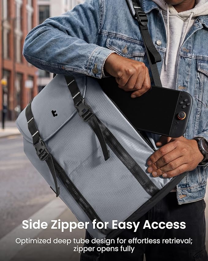 tomtoc Flap Laptop Backpack, Lightweight, Water-Resistant Casual Daypack, Durable Work-pack, Vintage Classic Rucksack for 13-16 Inch Laptop, perfect for Campus, Street, 22L
