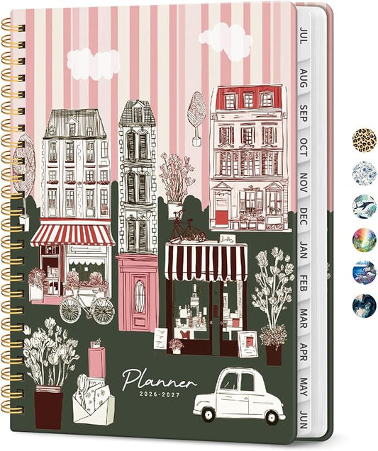 Planner 2026–2027, Weekly & Monthly Academic Organizer for School Year, Jul 2026–Jun 2027, Hardcover Planner with Tabs, Back to School Essential, 6.3" x 8.5", Petite Street