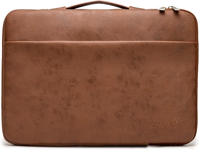 Kinmac 360° Heavy Duty Protective Laptop Sleeve Case Bag Cover with Handle for MacBook Air 13 inch,iPad Pro 13 inch and 13.3 inch HP,Dell,Lenovo,Asus,Acer Laptop (Coffee PU)
