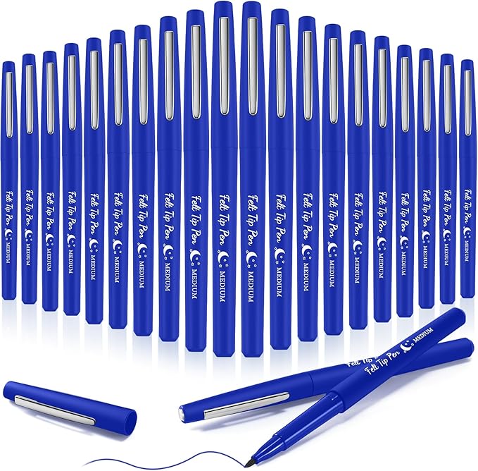 Fuyoooo 20 Pcs Felt Tip Pens 0.7mm Colored Felt Pens Marker Medium Point Journal Planner for Journaling Writing Note Taking Art Office Supplies