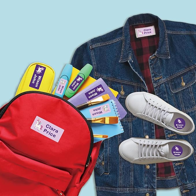 304 Personalized Daycare Labels with Name,Custom Waterproof Name Stickers,No Iron Sticker for Clothing Tags,Water Bottles,School Supplies,Personalized Name Stickers Labels for Clothes,Lunch Box