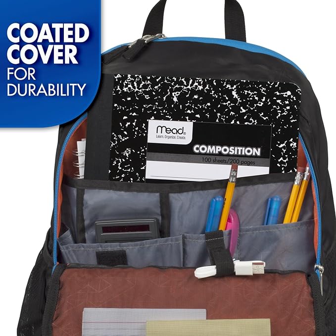 Mead Composition Notebook, 12 Pack, College Ruled Paper, 7-1/2" x 9-3/4", 100 Sheets per Comp Book, Black Marble (72938)