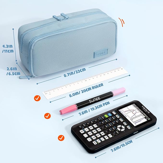 SUNEE Pencil Case, Large Capacity Pencil Pouch, Aesthetic Big Pen Bag 900D Oxford Pen Box for Office Stationery Organizer School Supplies Multifunctional for Teen Boys Girls Women Men, Blue