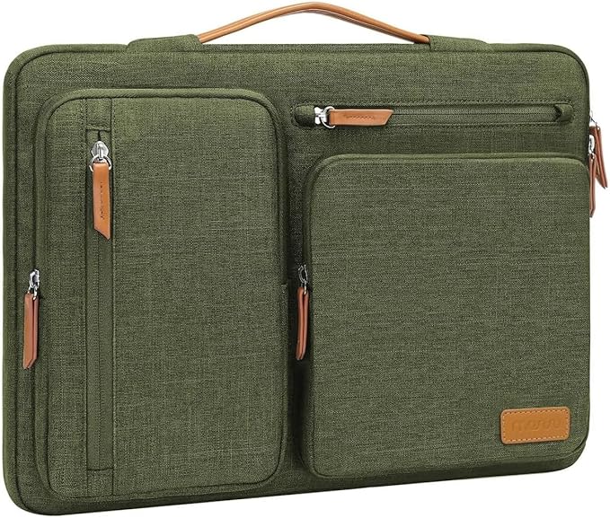 MOSISO 360 Protective Laptop Case 16 inch, 15-15.6 inch Laptop Sleeve Compatible with MacBook Pro 16, HP Acer Dell Lenovo ASUS, Side Open Carrying Case with 4 Zipper Pockets&Handle, Olive Green