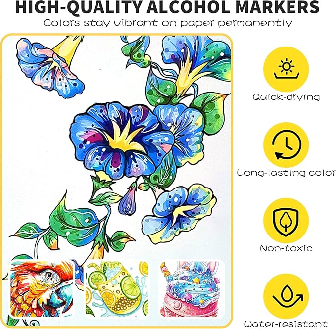 NICETY 120 Colors Alcohol Markers Dual Tip Brush & Chisel – Alcohol Based Art Marker Set for Sketching, Drawing, Coloring, Painting, Illustration – Markers for Artists, Adults, Beginners