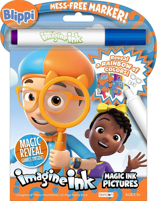 Blippi 10 Page Imagine Ink Coloring Book with Mess Free Marker, Bendon 59090