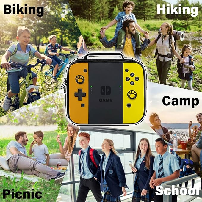 Insulated Lunch Box for Boys Girls, Game Lunch Bag for School Work Office Travel Picnic Hiking Beach, Waterproof Leakproof Portable Fits Most Bento Boxes