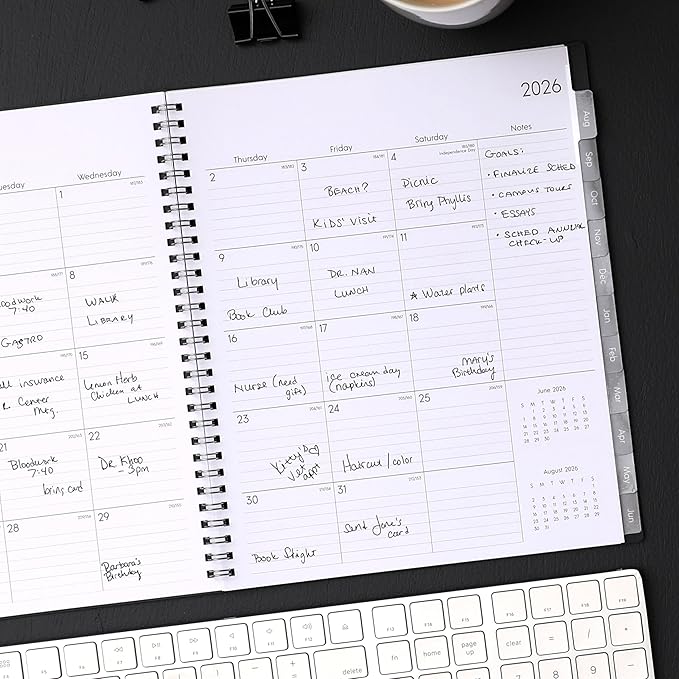 Blue Sky 2026-2027 Monthly Academic Year Planner Calendar, July 2026 - June 2027, 8" x 10", Monthly Layout, Flexible Cover, Wirebound, Laminated Tabs, Enterprise