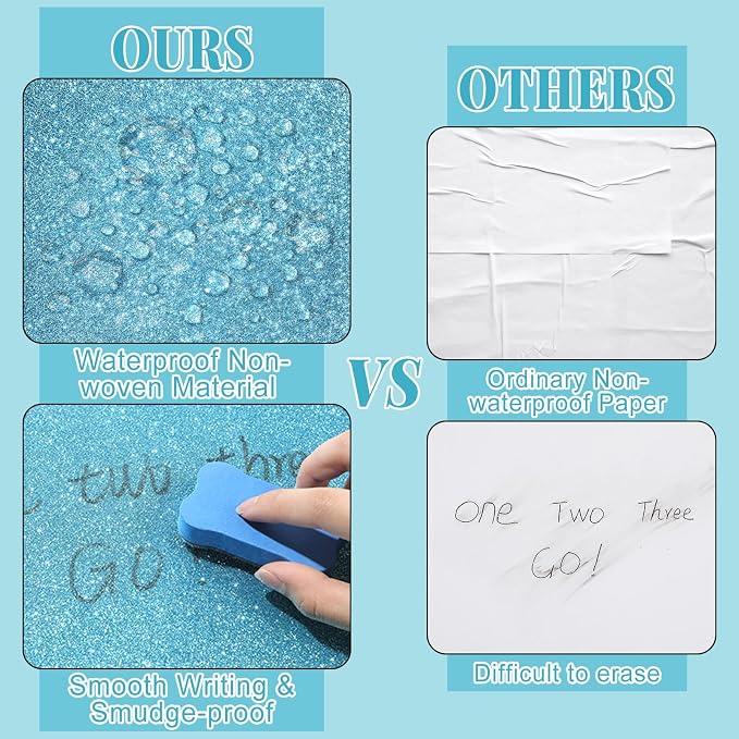 Glitter Light Blue Bulletin Board Roll Non-Woven Fabric Poster 15.7" x12 Ft