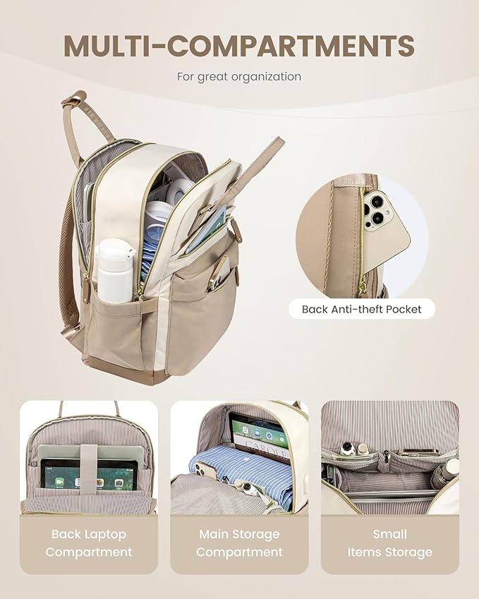 LOVEVOOK Travel Laptop Backpack Women, 17.3 Inch Anti-theft Laptop Bag with USB Port, Fashion Waterproof Computer Backpacks Teacher Nurse Backpack Purse for College School Work