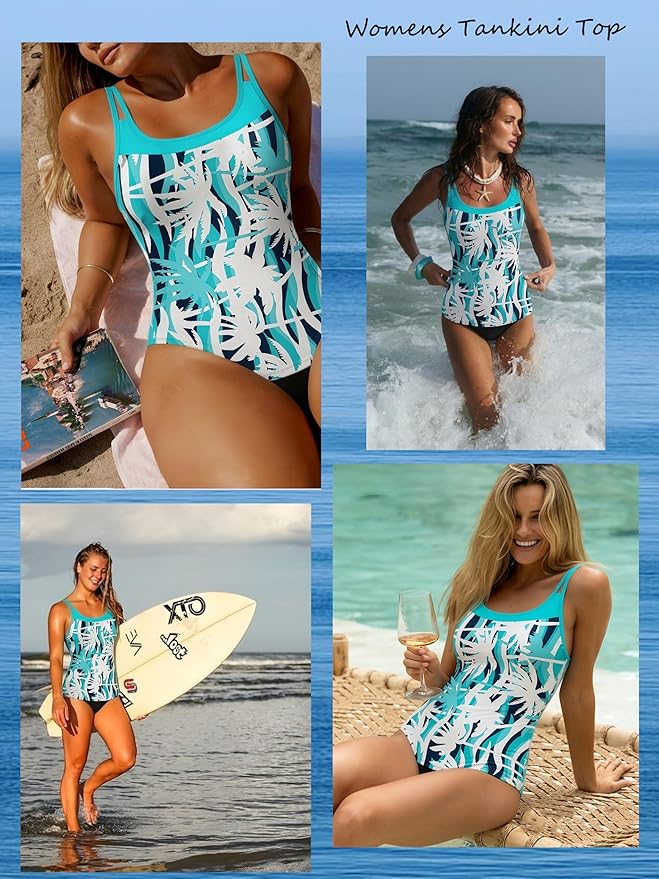 NIeyook Womens Tankini Top Only Slimming Swim Top Modest Tankini Loose Fit Swimsuit Flowy Swimwear No Bottom 2026