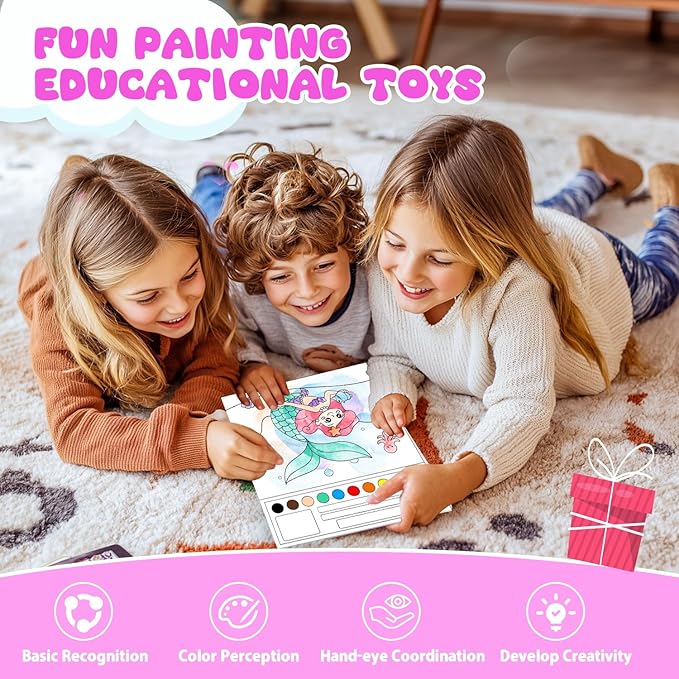 AGGKKY Paint with Water Coloring Books for Kids Toddlers Mess Free Watercolor Painting Sets Arts and Crafts for Kids 3+ Travel Activities Birthday Stocking Stuffers Toy Gift
