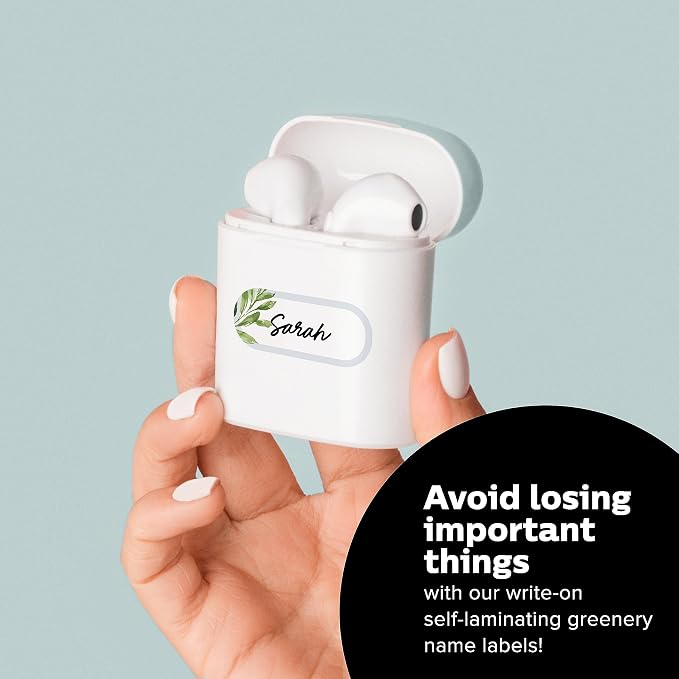ThreeKin Waterproof Labels for Bottles and Containers - Custom Stickers - All-Purpose and Personalizable - Dishwasher, Freezer and Microwave Safe - BPA-Free - USA-Owned (Greenery, 72pcs)