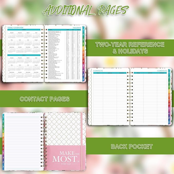 Planner 2026-2027 - Weekly & Monthly Planner, Jul 2026-Jun 2027, Academic Planner 26-27, 6.4"×8.5", Tabs, Thick Paper, Twin-Wire Binding, Back Pocket, Inspirational Quotes for Office Home School